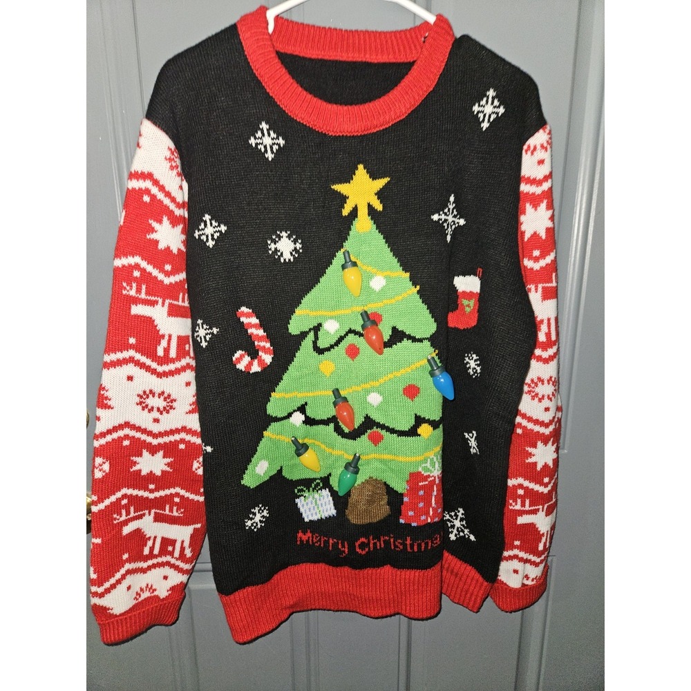 Large‎ Acrylic Christmas Sweater Light Up Unbranded